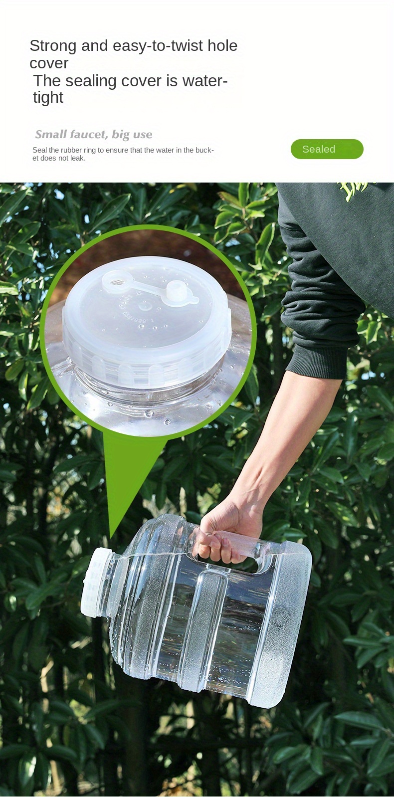 11 3l transparent round bucket with faucet food grade pc   water container for home outdoor tea bar   room car use details 11