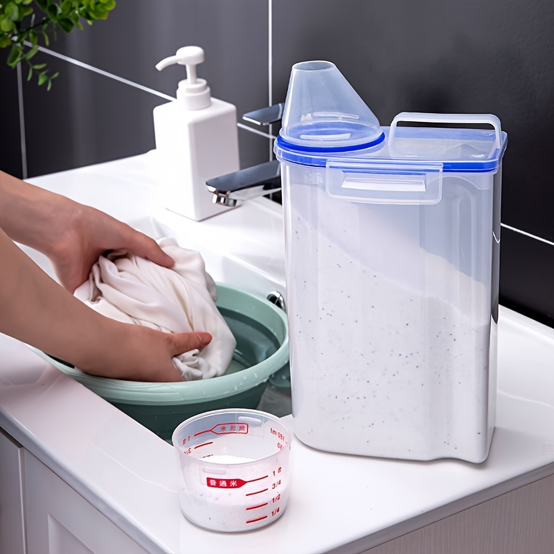 

67.63oz Sealed Laundry Detergent Storage Container With Lid - Durable Plastic, Ideal For Powder & Liquid, Bathroom Essential Laundry Detergent Container Towel Storage For Bathroom