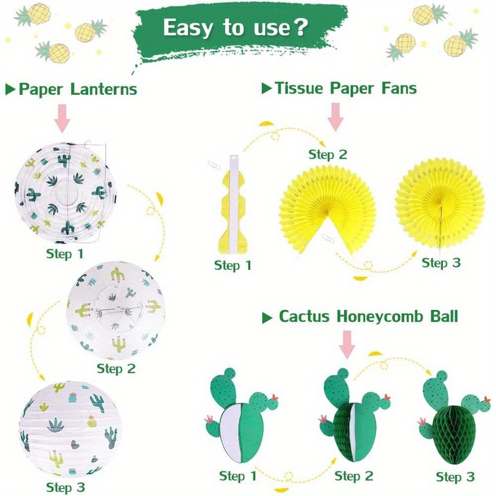 Cactus Party Paper Plates: Pack Of 12