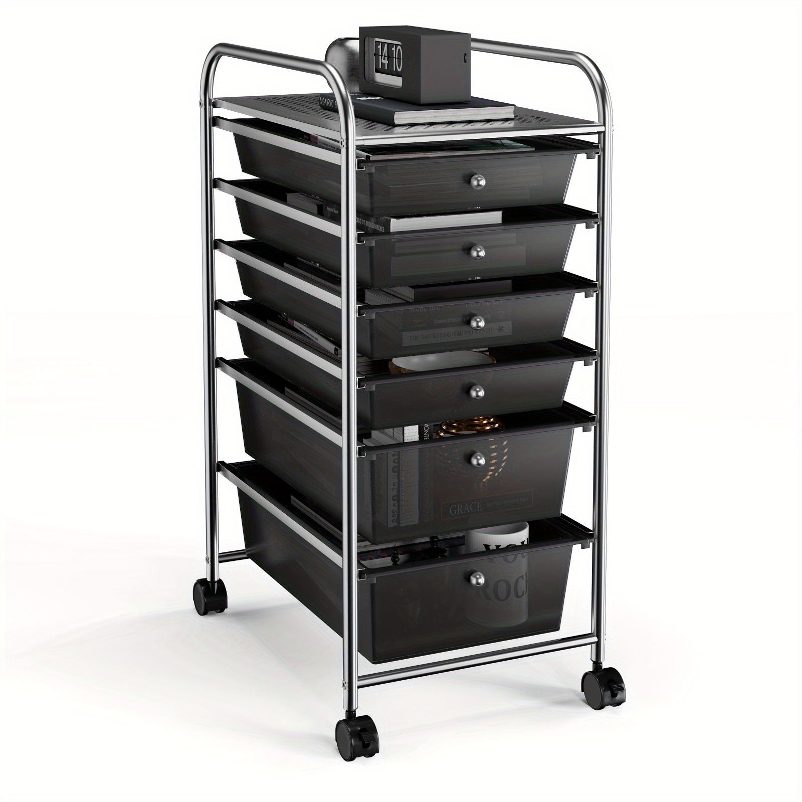 

Costway 6 Drawer Rolling Storage Cart Scrapbook Paper Office Organizer Black