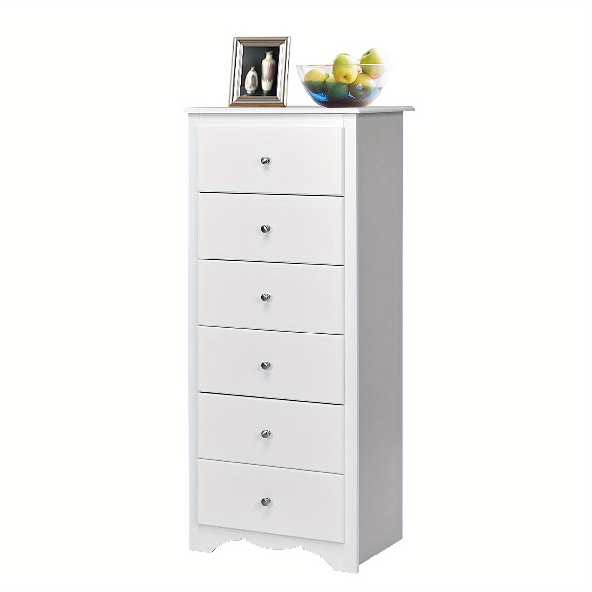 

Costway 6 Drawer Chest Dresser Clothes Storage Bedroom Tall Furniture Cabinet White