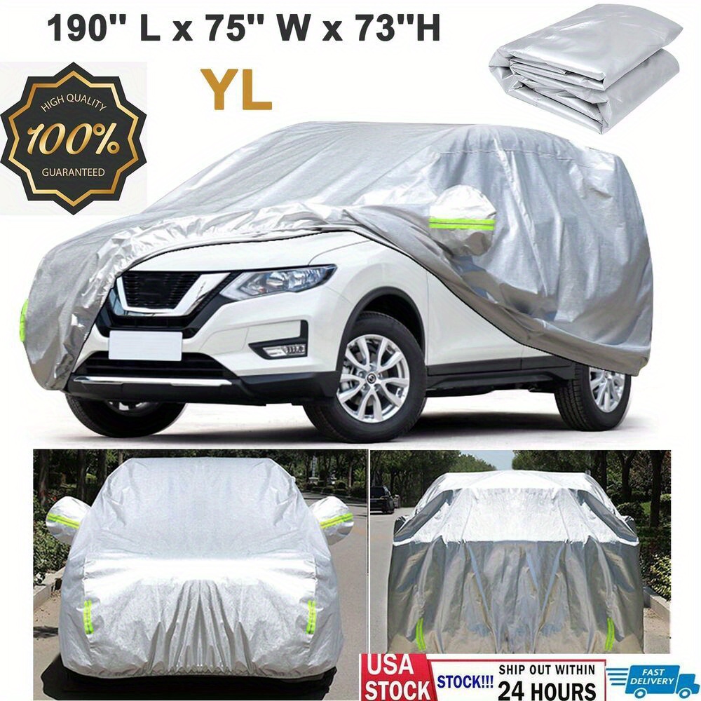 TEMU 1pc For Suv Full Car Cover Outdoor Snow Dust Rain Uv Protection