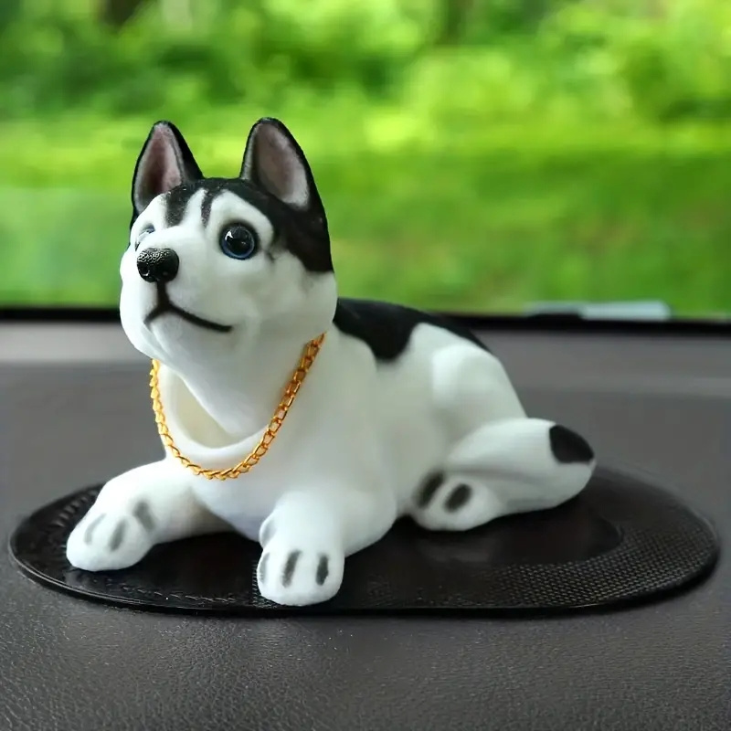 

Adorable Husky Dog Figurine - Resin Car & Home Decor Accessory