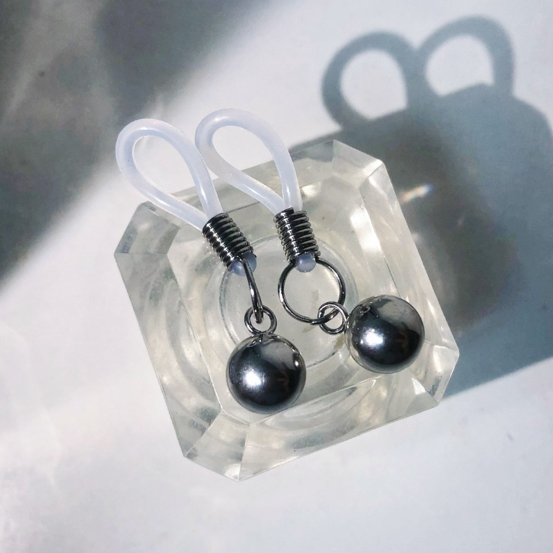 [Weighted Nipple Nooses] Non-Piercing Nipple Dangles, Weighted Ball Nipple Nooses for Men - Fake Piercings for Nipples Under 10mm Wide