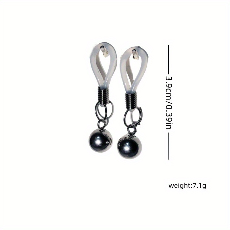 [Weighted Nipple Nooses] Non-Piercing Nipple Dangles, Weighted Ball Nipple Nooses for Men - Fake Piercings for Nipples Under 10mm Wide