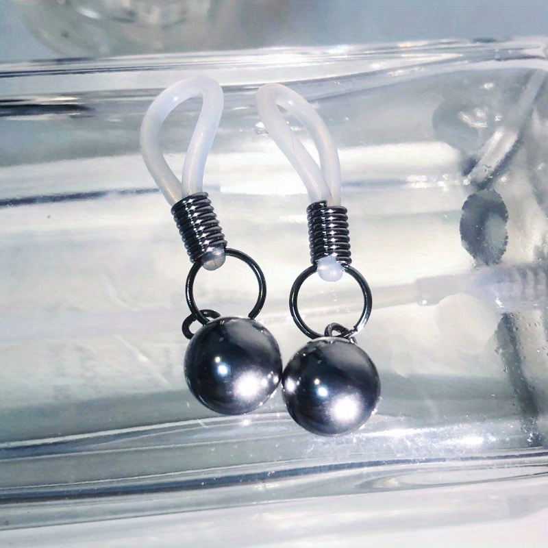 [Weighted Nipple Nooses] Non-Piercing Nipple Dangles, Weighted Ball Nipple Nooses for Men - Fake Piercings for Nipples Under 10mm Wide