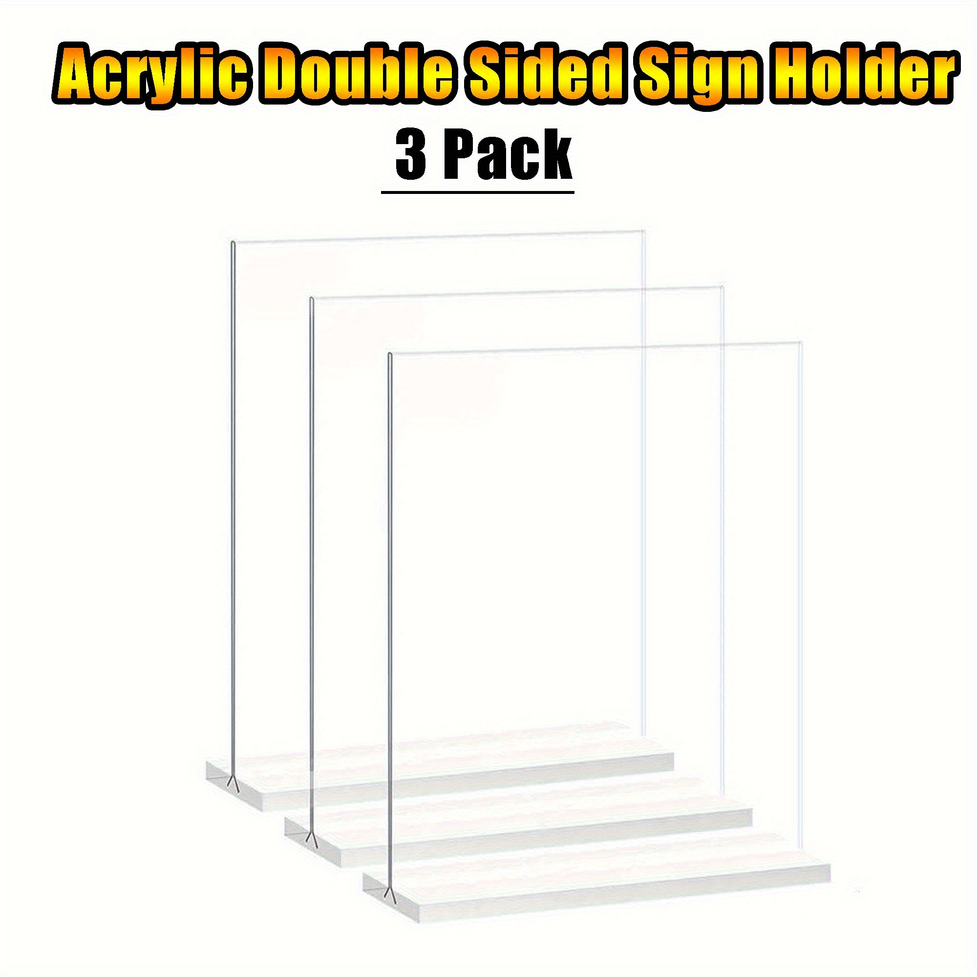 

3-pack Acrylic Display Stands For Desk - Perfect For Price Lists, Cards & Advertising | Ideal For Office Use Office Desk Accessories Desk Accessories Office