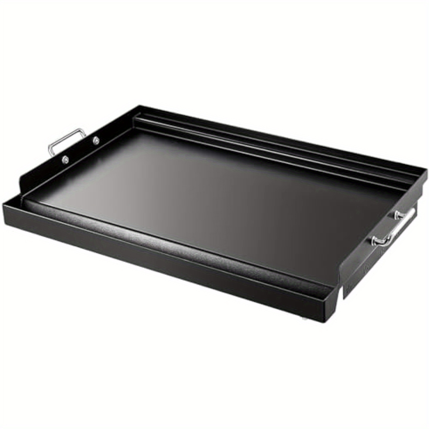 

25" X 16" Nonstick Coating Griddle Flat Plate, Carbon Steel Griddle Plate With Grease Groove And Removable Handles For Bbq Charcoal/gas Grills, Parties, Indoor/