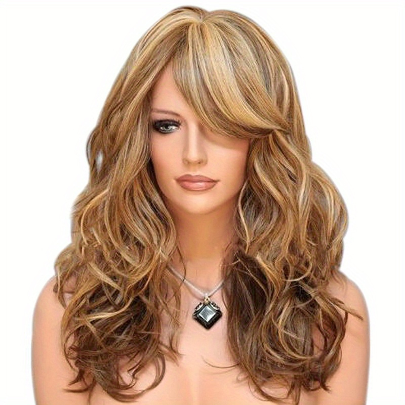 TEMU 22 Inch Deep Wave Synthetic Fiber Hair Wigs For Women: Natural-looking, Body Wave Style, Suitable For Daily Wear, Parties, And Cosplay