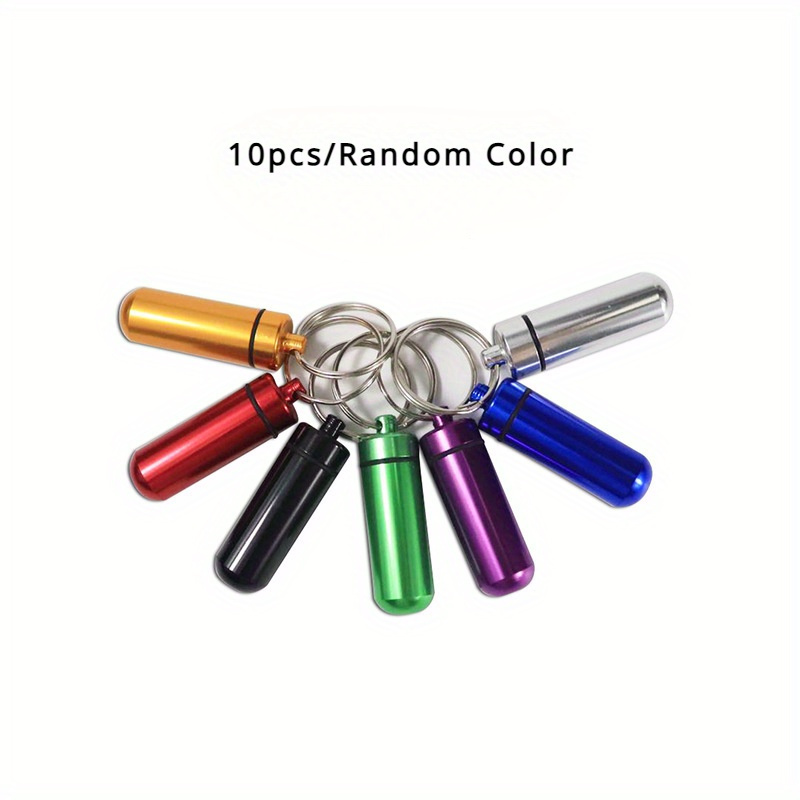 Image of 10pcs Ultra- Pill Organizer - Keychain Case With Desktop Storage Solution, Perfect For Travel & Everyday Organization Random Color
