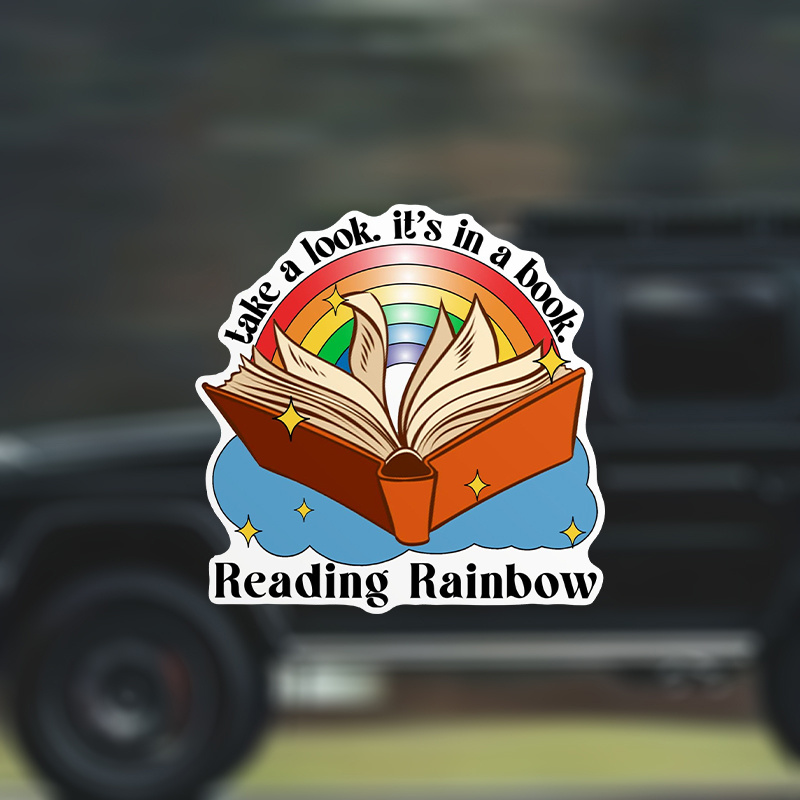 

Book : 'take A Look, It's In A Book' Rainbow Vinyl Sticker - Waterproof & Durable For Helmets, Laptops, Water Bottles & More - Perfect Birthday Gift