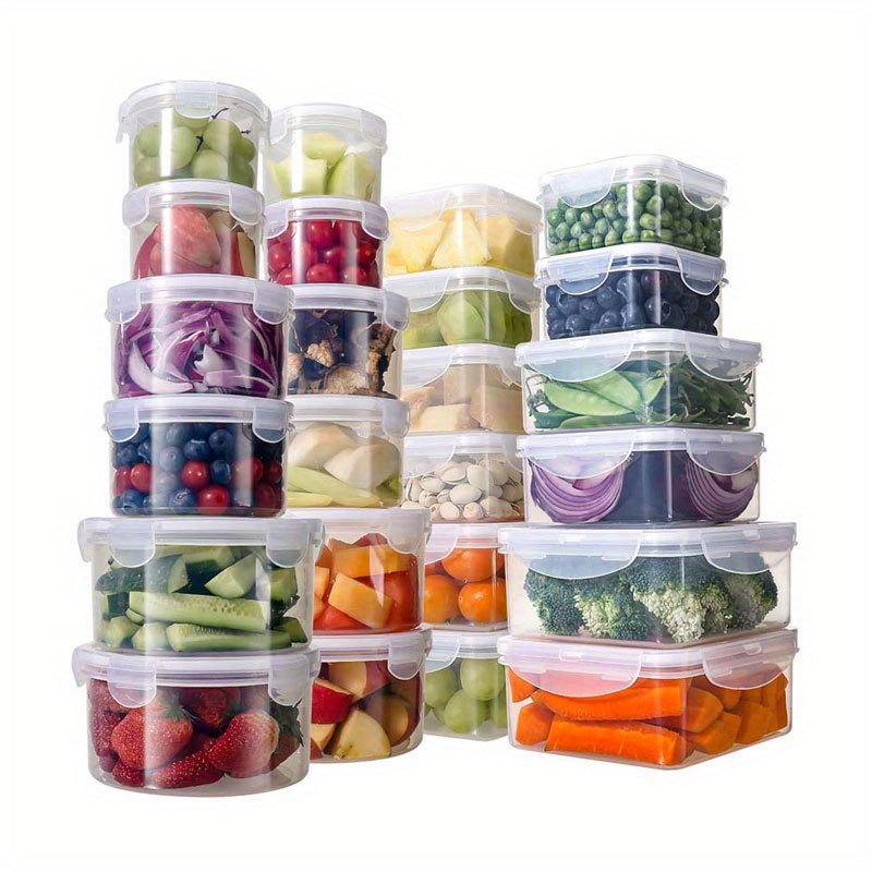 Set mit 6 Lebensmittelbehltern, Lebensmittel Aufbewahrungsbox Set,  Versiegelte Plastikboxen mit Deckel * fr Kche, Reisen und  Takeout-Lebensmittel Aufbewahrung, Auslaufsicher, Mikrowellen- und ...
