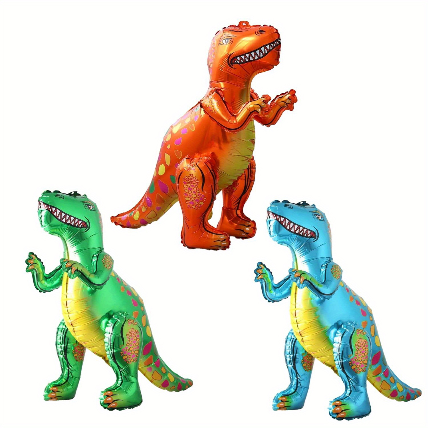 

3d Dinosaur Foil Balloon - Standing T-rex For Birthday, Baby Shower & Forest Theme Parties - Durable Aluminum Film Decor Transform Any Space Into A Prehistoric Adventure - Great For All Ages