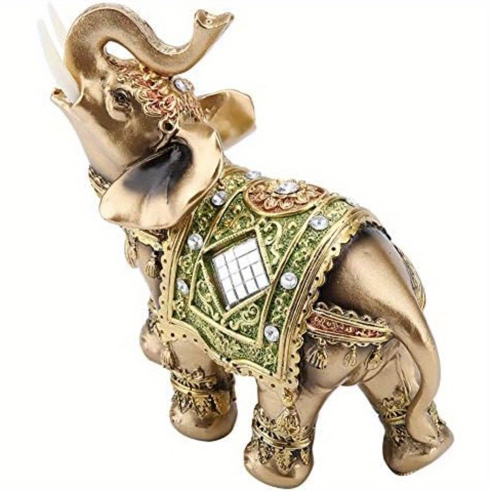 

Green Elephant Statue Sculpture Chinese Feng Shui Wealth Figurine For Home Office Living Room Decoration Good Lucky Gift (l)