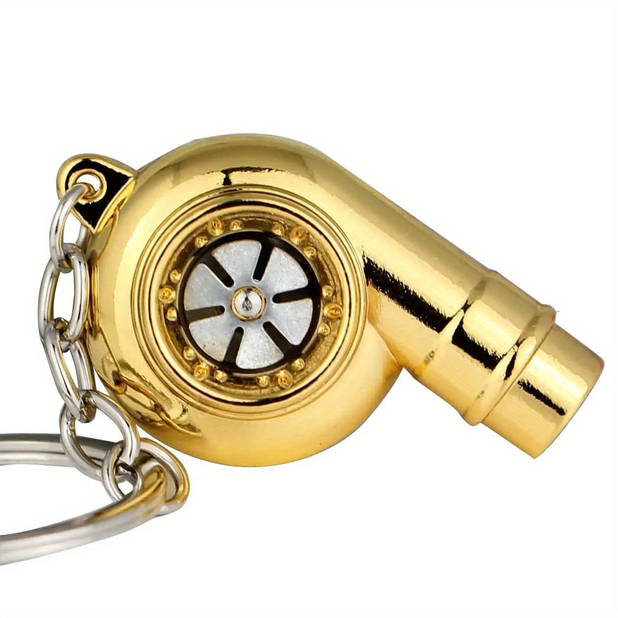 

Turbo Sound Whistle Keychain: Spinning Turbine Turbocharger 3d Car Keychain - Gold Alloy