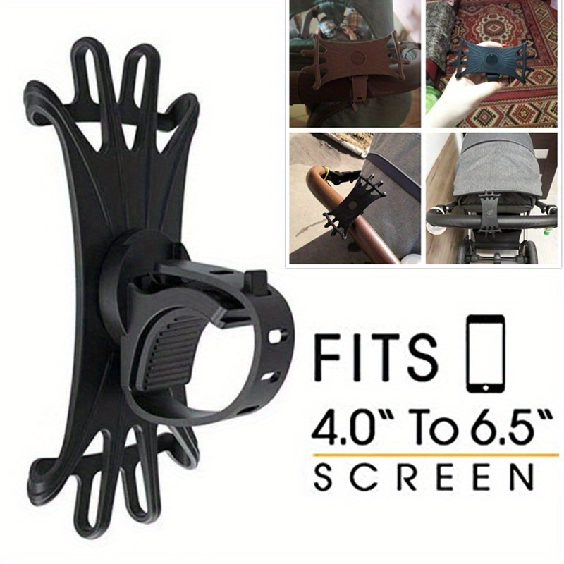 

Silicone Bicycle Phone Holder, Rotatable, Universal Fit For 4.0-6.5" Screens, Secure Grip For Outdoor Riding And Food Delivery