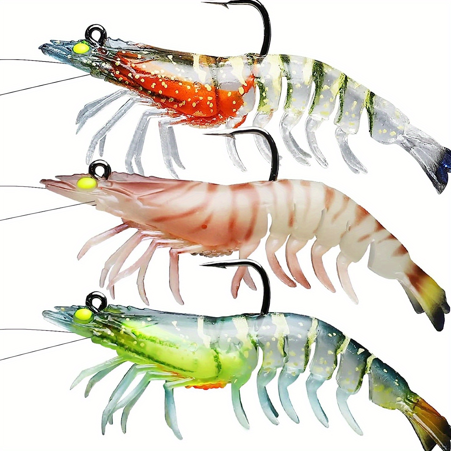 

Pre-rigged Fishing Jigs, 1:50 Super Durable Tpe Fishing Lures, Well-made Lifelike Shrimp Crayfish Shad Swimbait, Weedless Lure For Bass Trout Walleye, Saltwater Fishing Gear, Keep Separately!