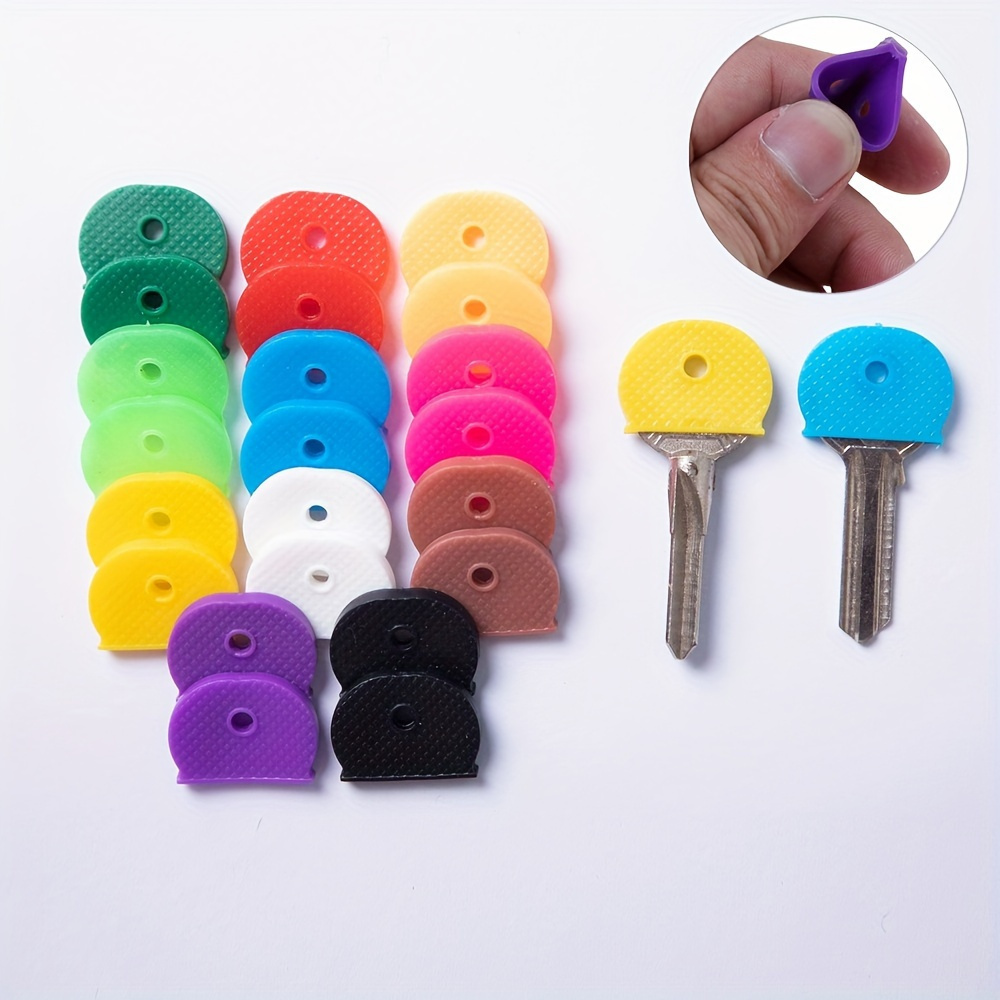 

10pcs Couvre-clés en silicone coloré pour hommes, identifiez facilement vos clés de porte