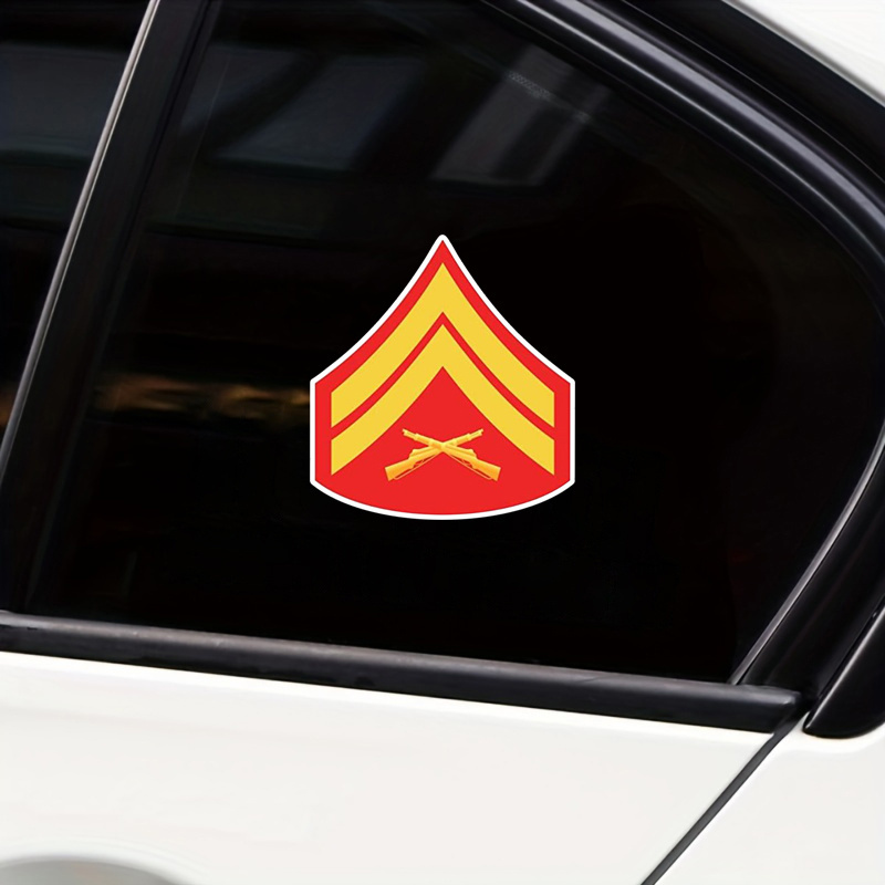 

Corporal Insignia Sticker Decal, Vinyl Self-adhesive Cartoon Pattern, Matte Finish, Single Use, Irregular Shape For Plastic Surface - Left Side Mounting.