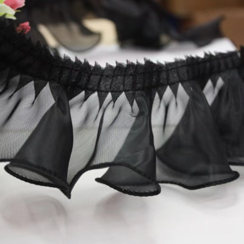 9 Colors Clothing Additions 8cm Foldable Chiffon Yarn Lace Mesh Lace Trim Additions 1