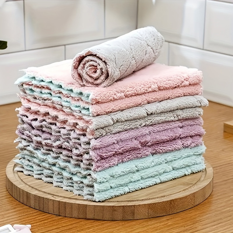 

7pcs Ultra Absorbent Dish Cloths - , Oil, Double-sided Kitchen Towels For Use - Contemporary Space Theme, Hand Wash Only