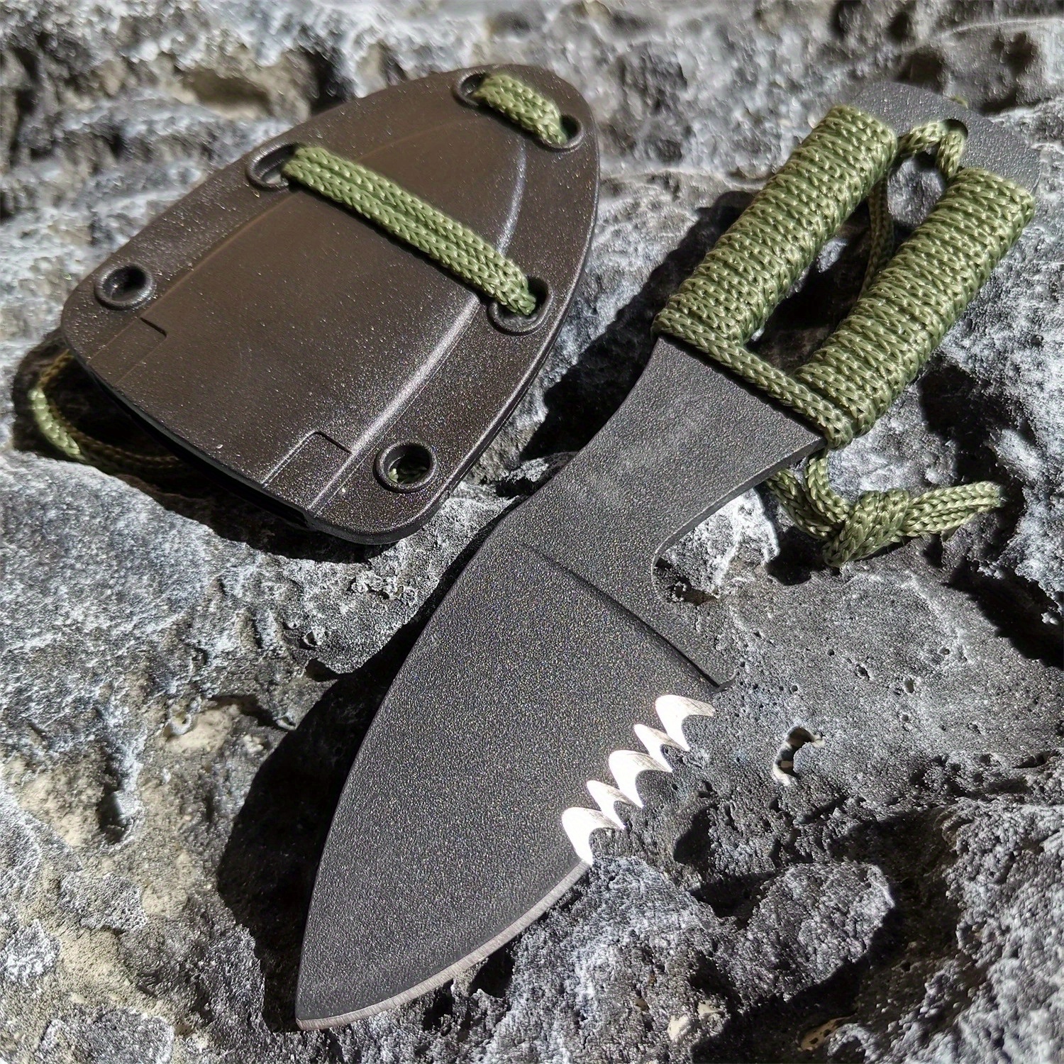 TEMU Multi-function Outdoor Tactical Straight Knife Fixed Blade Skinning Knife Survival Knives Straight Camping Edc Kitchen Knives