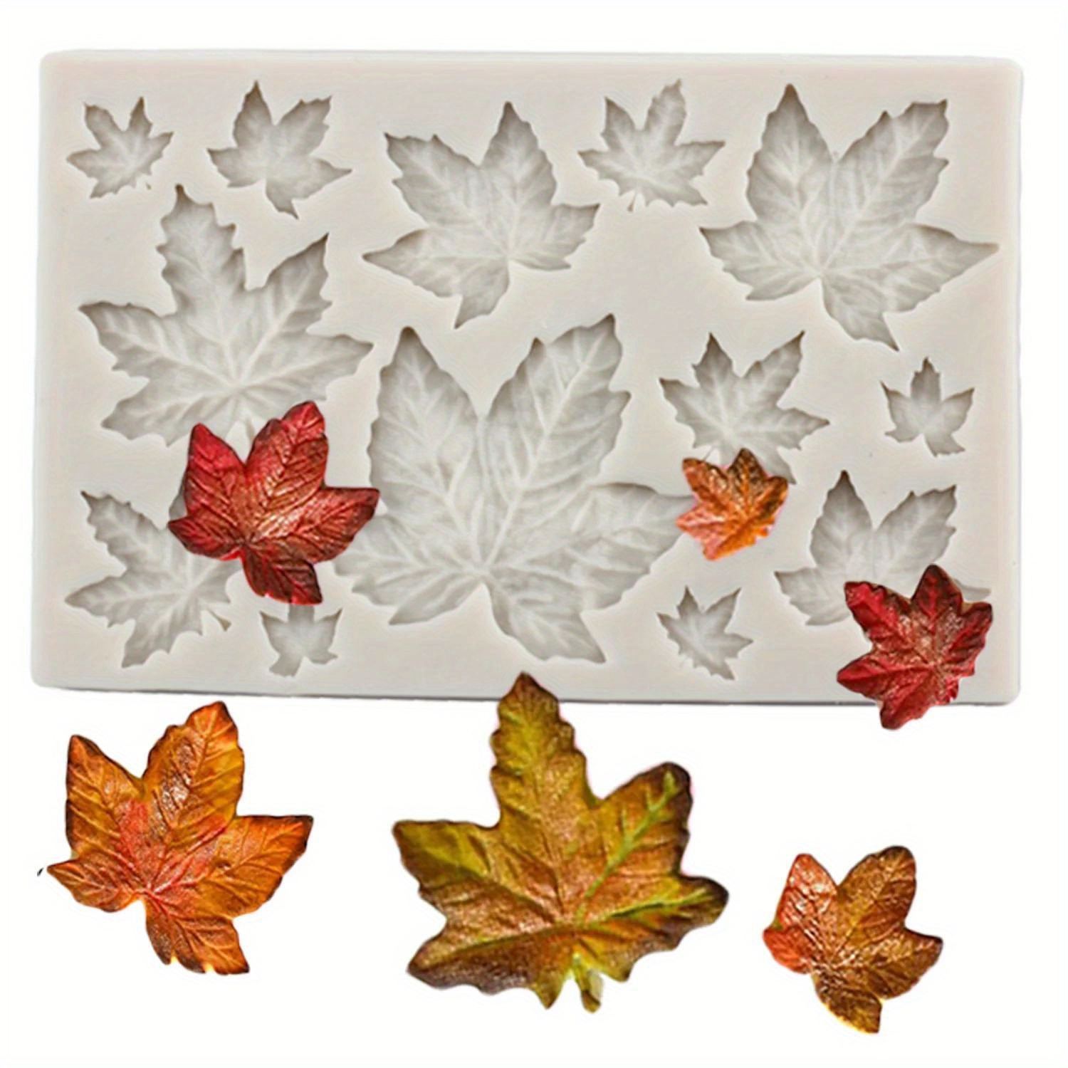 

Maple Leaf Silicone Resin Casting Molds, 3d Chocolate Candy & Fondant Clay Molds, Cupcake Topper & Cake Decorating Silicone Bakeware Mould, Flexible And Durable, Set Of 1