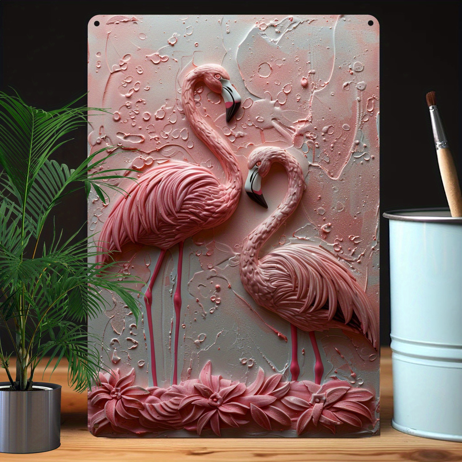 

Flamingo Wall Art Aluminum Sign, 8x12 Inch, 3d Relief Design, Durable Metal Decor For Home, Office, And Bathroom, Water & Bend Resistant, Gift A1022