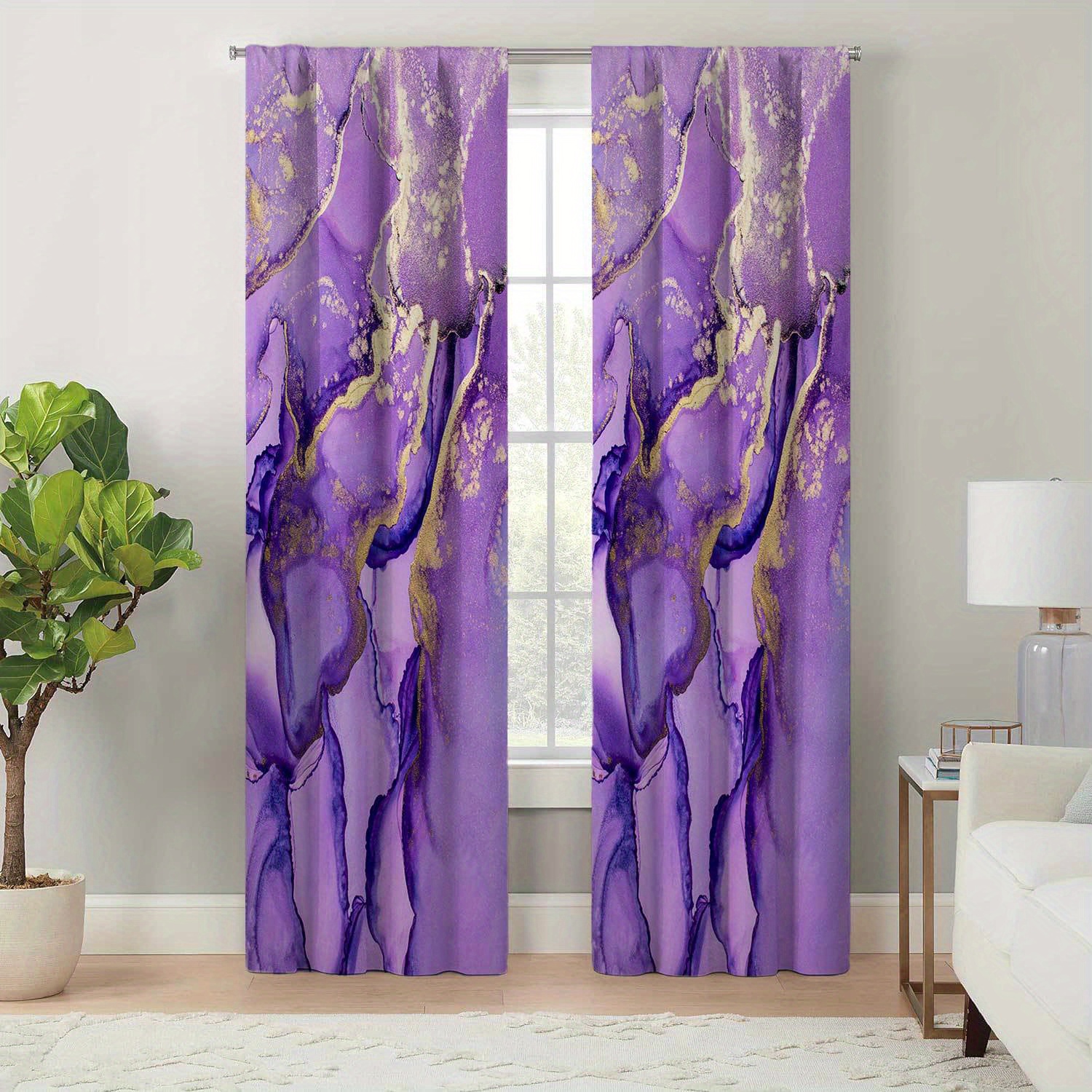 

Modern Living Room Decoration Curtain, Marble Texture Print Curtain - Easy To , Charm Suitable For Living Room And Bedroom, And Easy To Hang