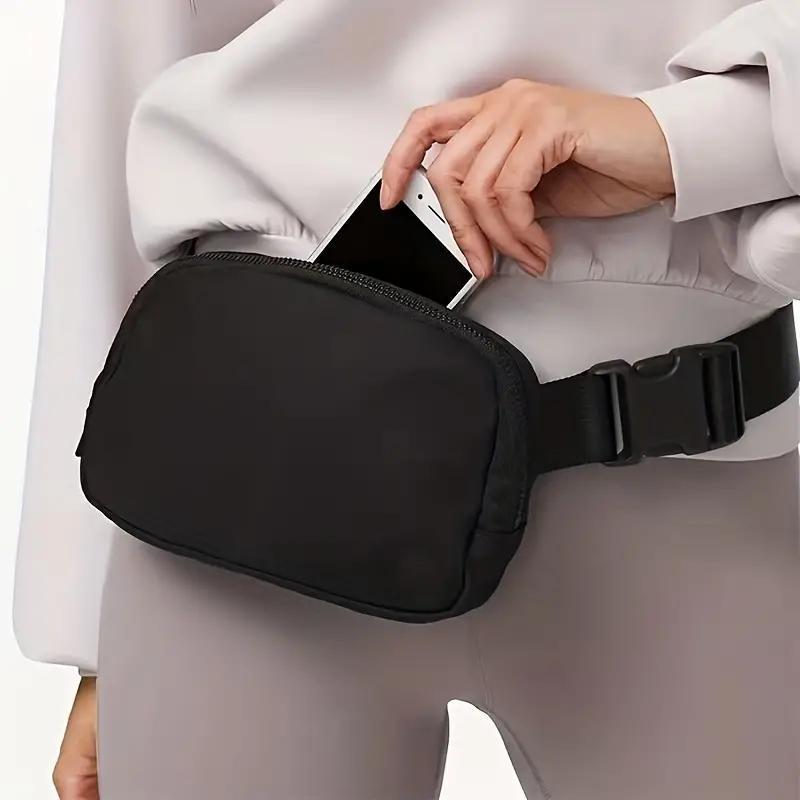 Solid Color Durable Chest Bag, Buckle Nylon Versatile belt bag, Sport Adjustable Strap Crossbody Waist Bag