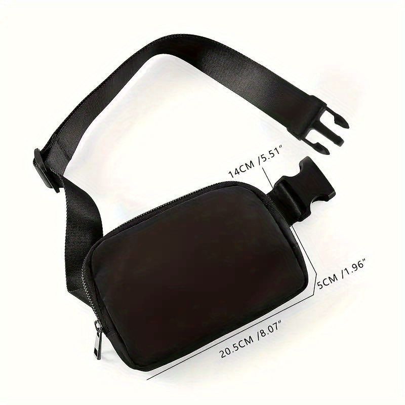 Solid Color Durable Chest Bag, Buckle Nylon Versatile belt bag, Sport Adjustable Strap Crossbody Waist Bag