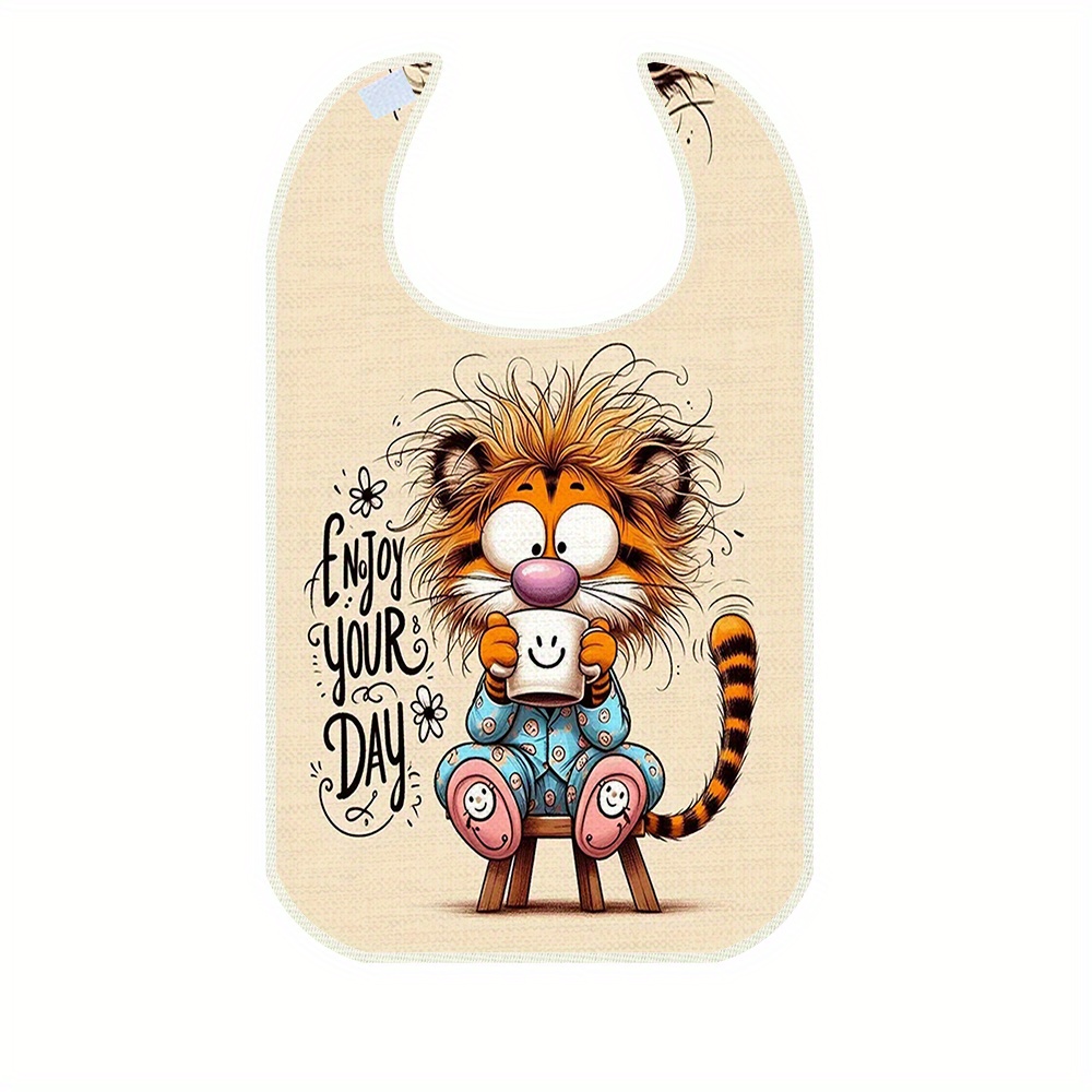 1pc, Adult Bib With A Printed , Practical For
