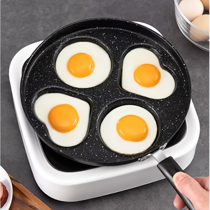 1pc stainless steel handle non stick   multi section breakfast pan with burger egg mold compatible with gas stove top induction cooker kitchen utensils gadgets details 1