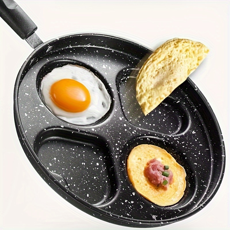 1pc stainless steel handle non stick   multi section breakfast pan with burger egg mold compatible with gas stove top induction cooker kitchen utensils gadgets details 5