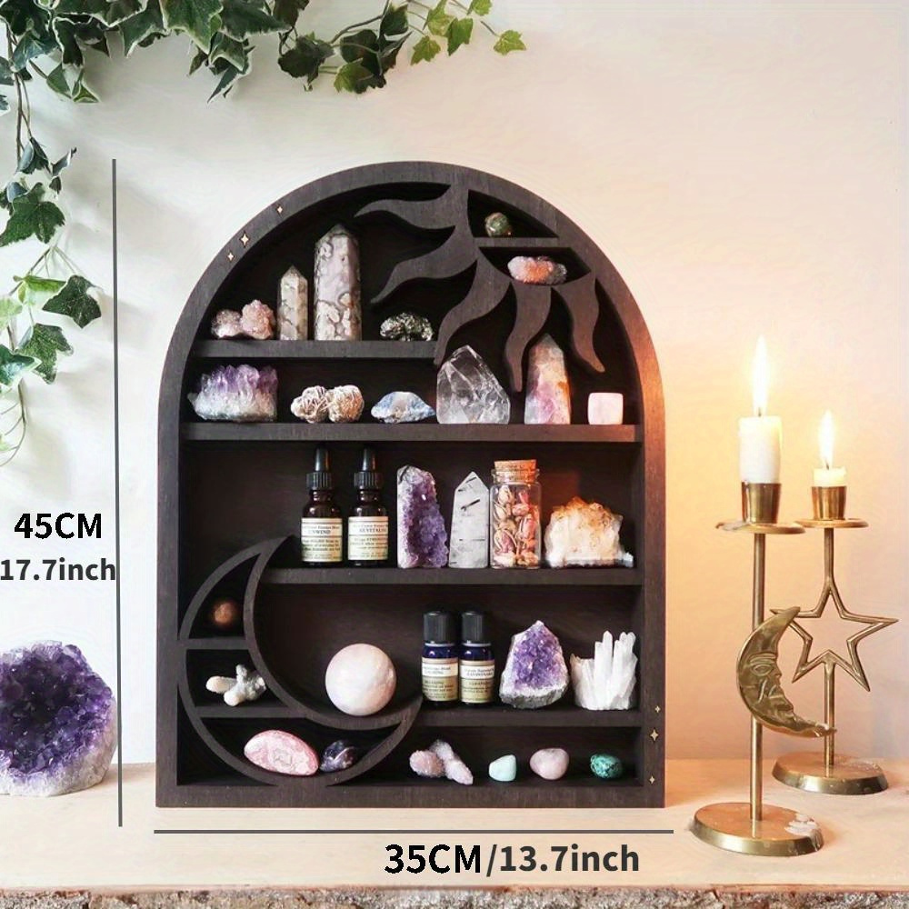 TEMU Sun Display Shelves Oil Display Rack Wall Boho Hanging Gothic Decoration Wall Stand