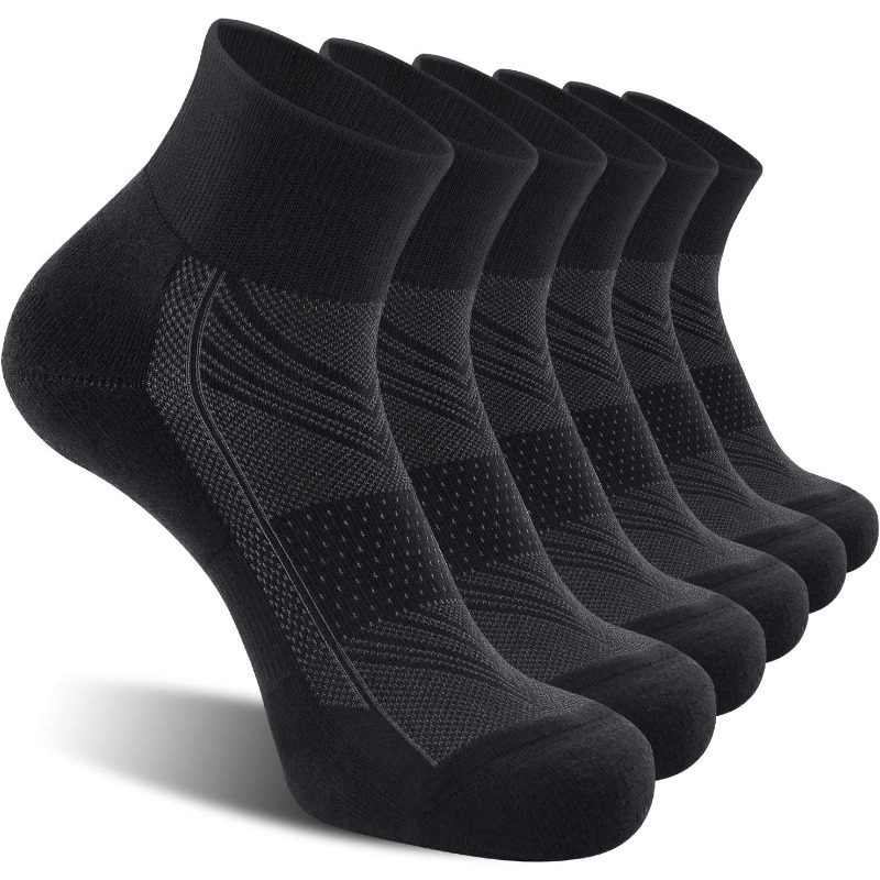 

6 Pairs Men's Skin-friendly Simple Anklets Socks, Sports Sweat-absorbing Non-slip Socks For Outdoor Fitness Basketball Running