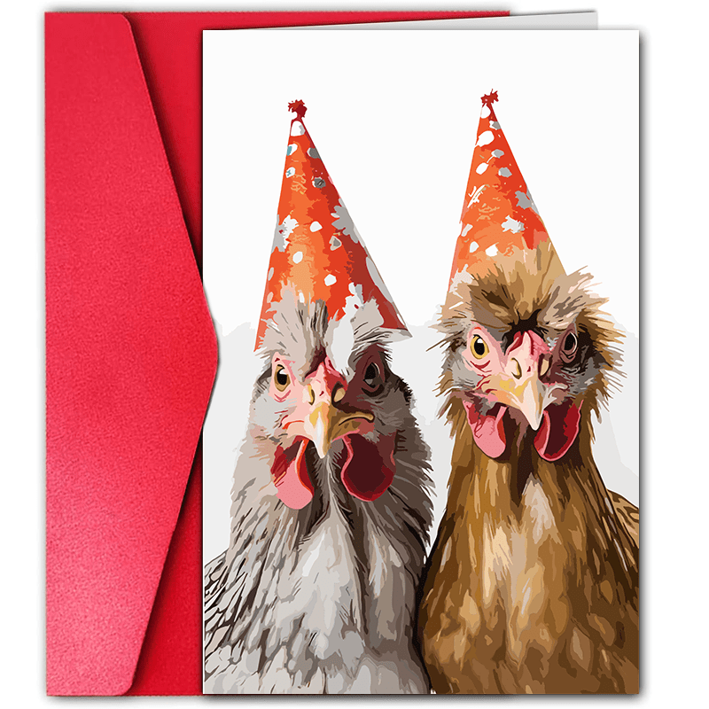 

Chicken-themed Greeting Cards - Birthdays & , Suitable For Anyone