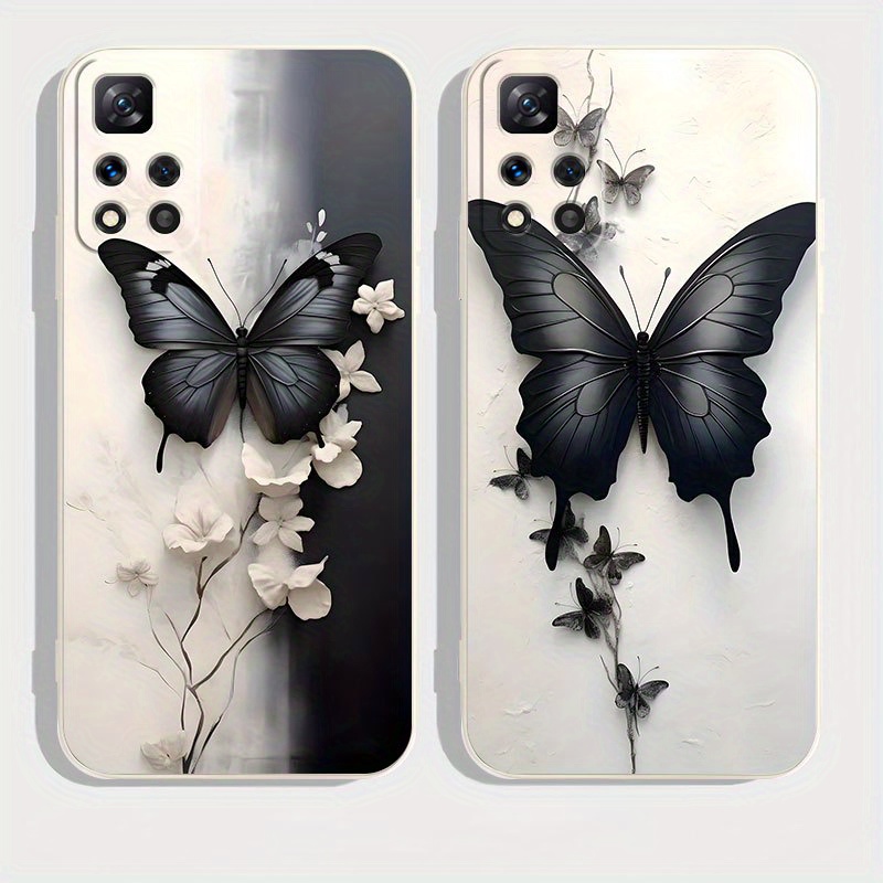 

Charming Butterfly Design Soft Tpu Phone Case For Xiaomi Redmi Series - Anti-slip & Shockproof Cover Compatible With Models 9/9a/9c/9t To 13 Pro 5g