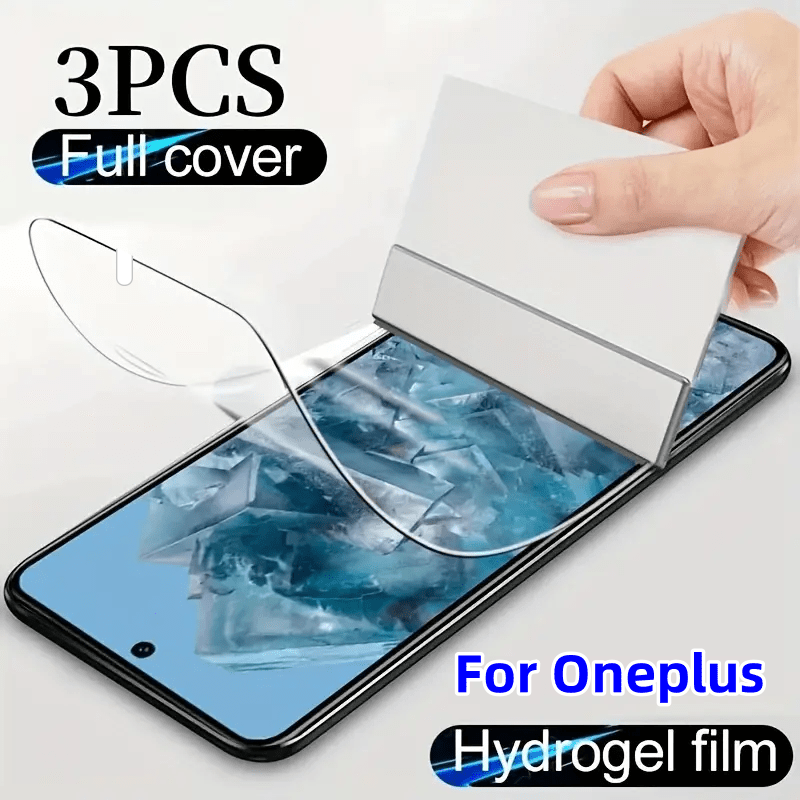 

3 Pack Hydrogel Screen Protector, Full Coverage Hd Screen Protector For Oneplus 12r 12, Dust-free, Edge-to-edge Protection, Hydrogel Film (not Tempered Glass)
