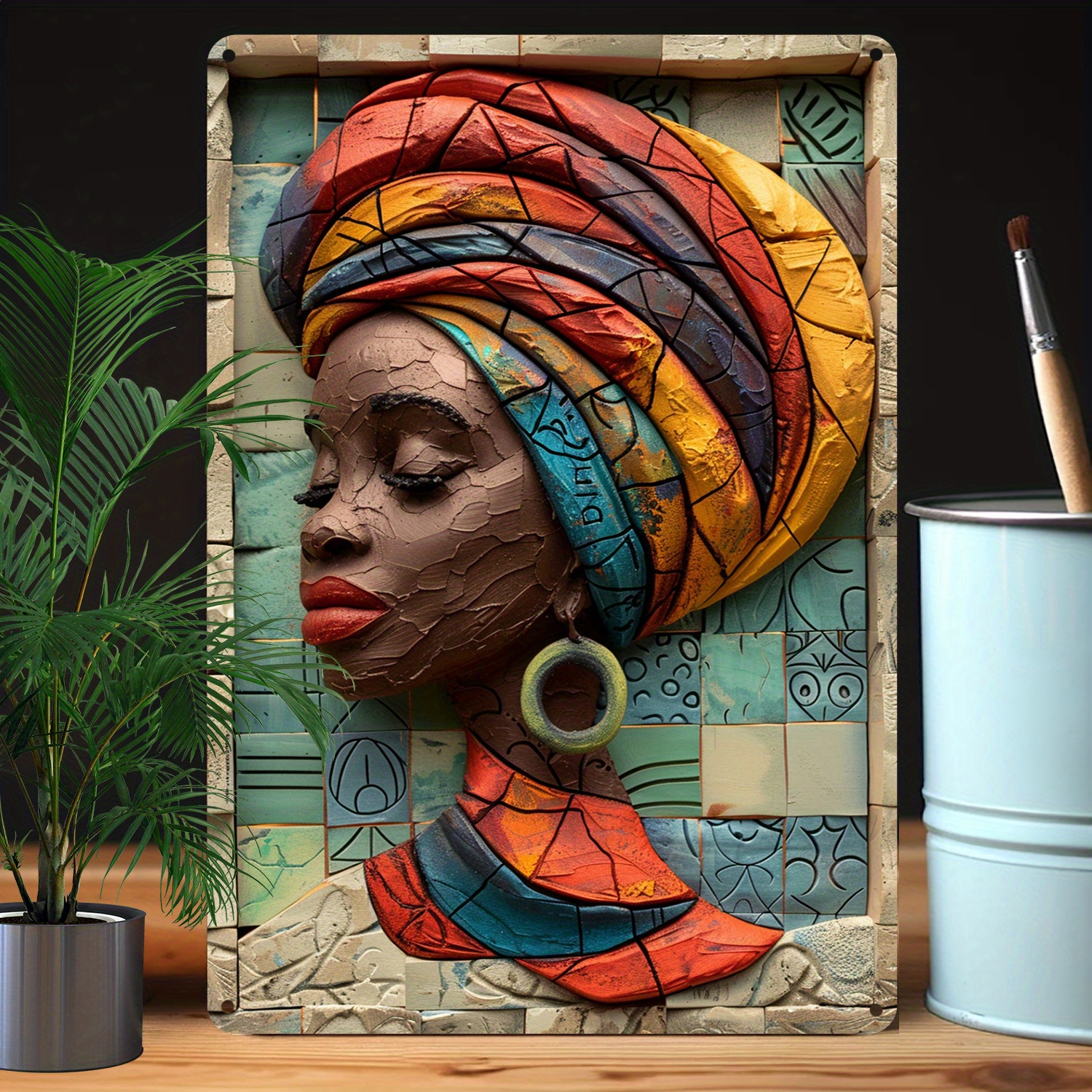 

1pc African Culture Themed 2d Aluminum Tin Sign, Moisture Resistant & High Bending Resistance, Vintage-inspired Wall Art For Home, Gym, Bathroom, Garden - 8x12 Inch Decorative Metal Plaque A1508