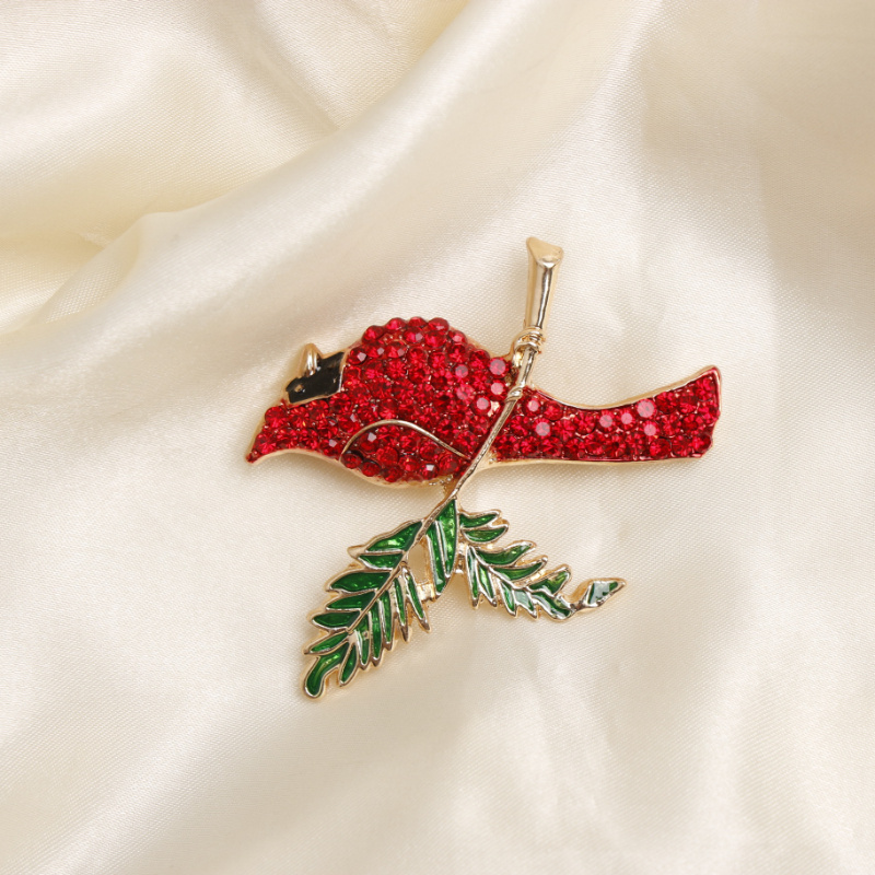 

Rhinestone Enamel Bird Animal Brooch Rhinestone Lovely Exquisite Animal Corsage Accessory