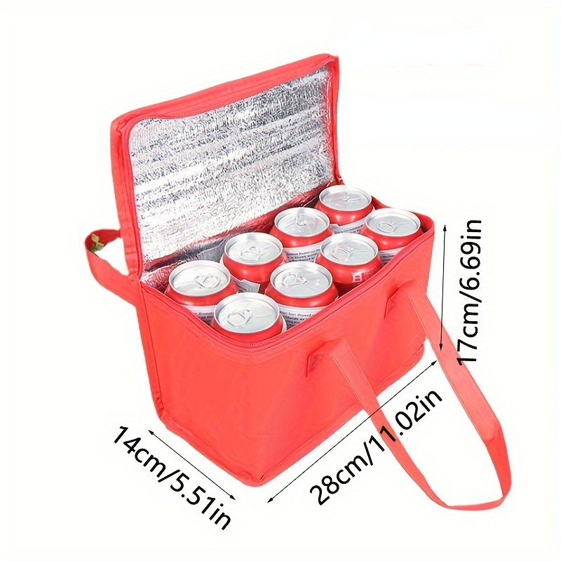 1pc Insulated Cooler Bag for Drinks and Lunch - Portable and Durable Aluminum Foil Material - Keep Your Food and Drinks Fresh and Cold All Day, Lunch Bag | Stylish Insulated Bag | Durable Handle Bag, Lunch Bag