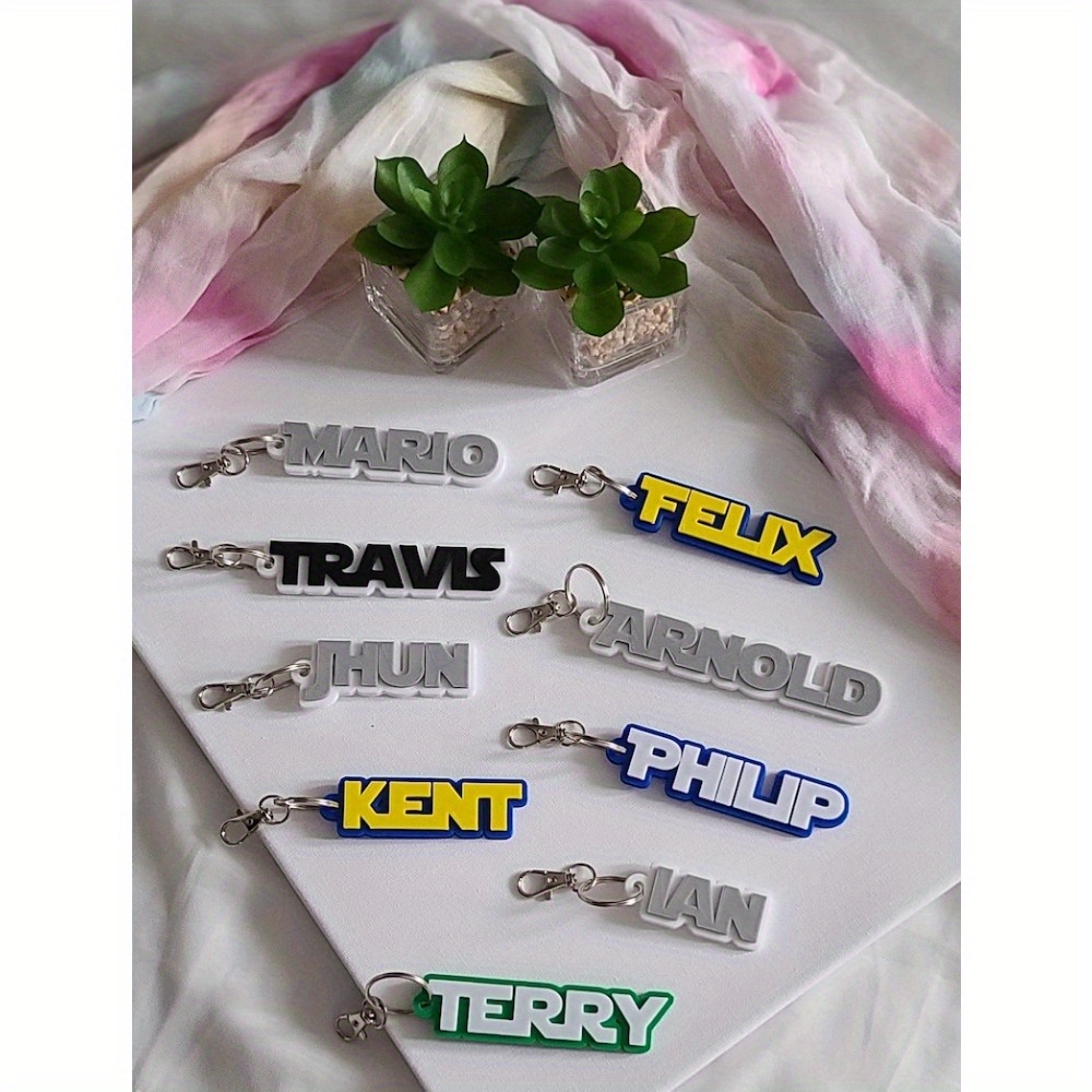 

Custom Name Keychains, Luggage Tags, Zipper Pulls, Name Labels - Diy Name Keyring, Durable Acrylic, Assorted Colors, Gift Idea