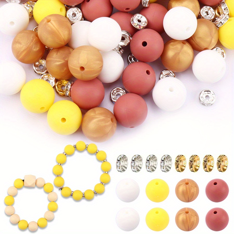 

50/100/108pcs 15mm Silicone Candy Color Beads Loose Beads For Jewelry Bracelet Necklace Making Accessories