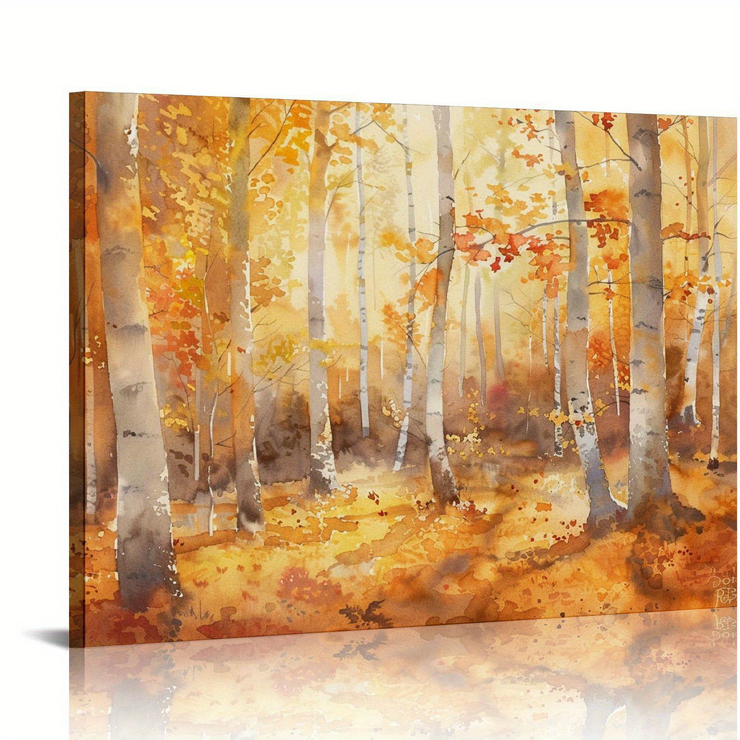 油絵 絵画 【白樺の紅葉】 油絵 絵画 【白樺の紅葉】