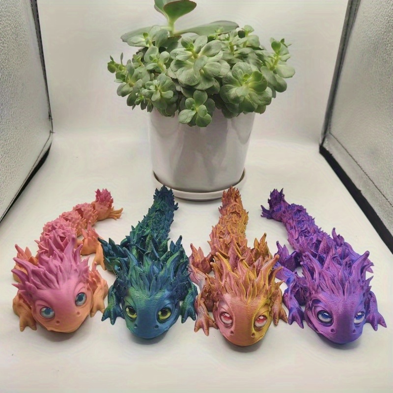 

Assorted Colors Chubby Forest Dragon Desk Accessories, 3d Printed, Decor