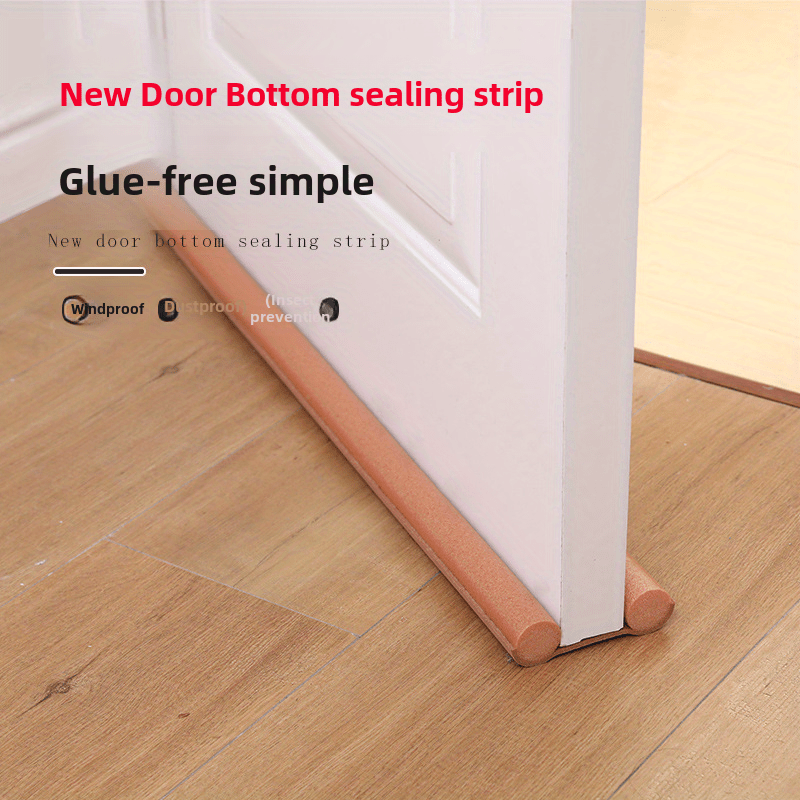 

1pc Upgraded Leather Door Bottom Seal Strip - Soundproof, , Non-slip Adhesive Foam Insulation For & , Soundproofing Strip | Sleek Leather Design | Strip