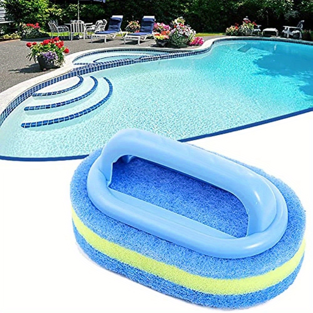 Ergonomik El Tipi 3 Katmanlı Köpük Havuz Fırçası - Havuz Duvarları & Fayanslarının Kolay Temizliği için Dayanıklı Sünger Temizleyici, Taşınabilir Yüzme Havuzu Bakım Aksesuarı