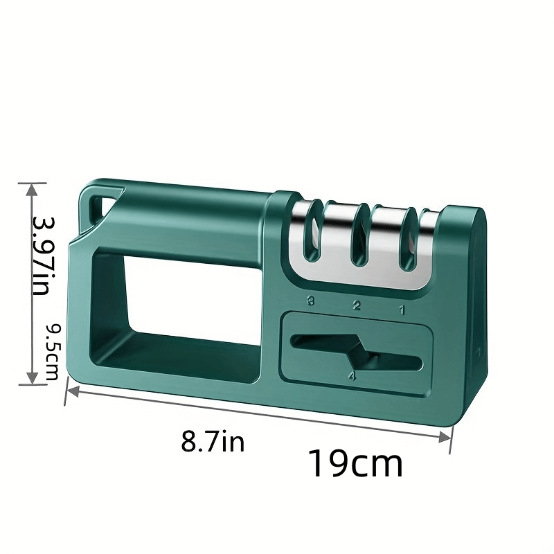 TEMU Diamond Whetstone Sharpener - Manual Knife & Tool Sharpener With Coarse And Fine Grinding Slots, Durable Green Stone For Kitchen Knives, Scissors, And Tools - No , Knife Sharpener