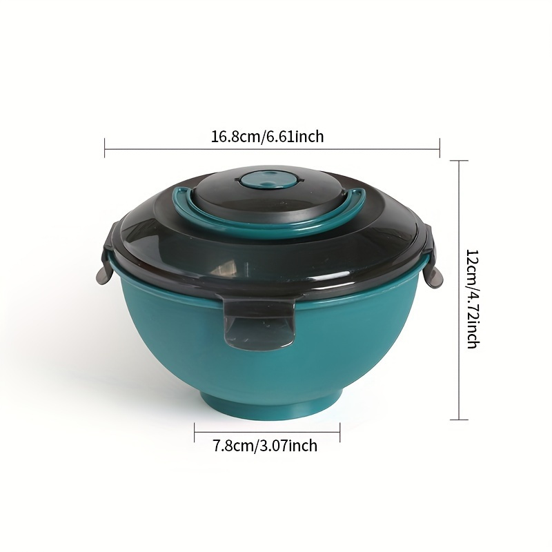 Image of 1pc Ppsu Microwave Safe Ramen Noodle Soup Bowl With Sealing Lock Lid, Leakproof Bento Lunch Box, Portable Design With Arch Handle And Top Exhaust Valve - Dishwasher & Oven Safe